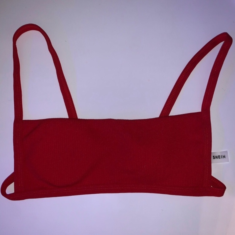 red bikini top